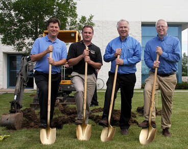 General Contractor groundbreaking golden shovels ready to dig in